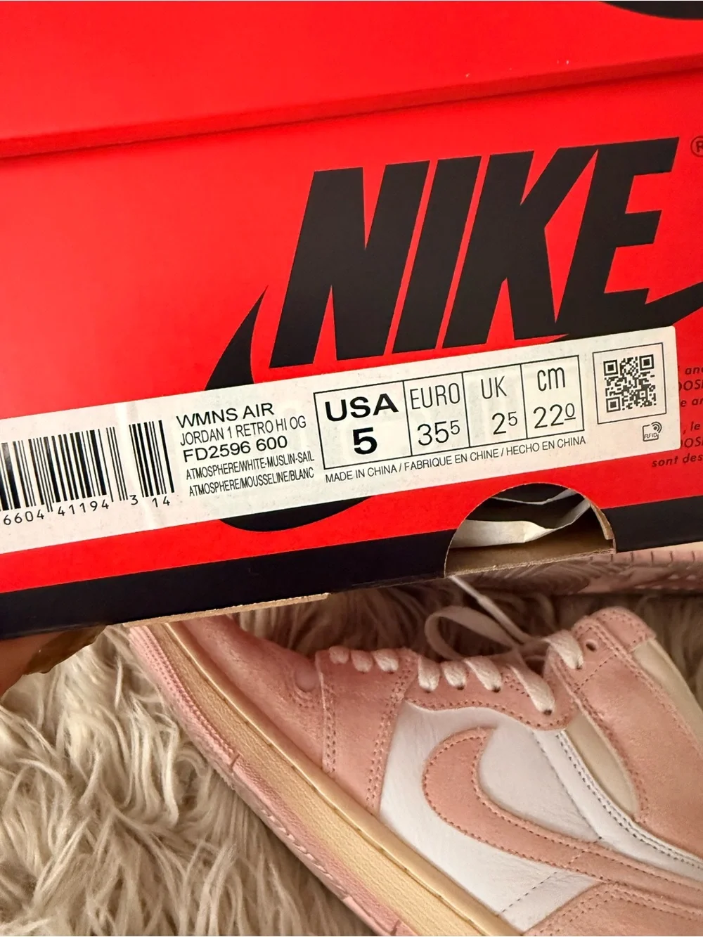 Nike Women’s High-Top Sneakers — Light Pink & White